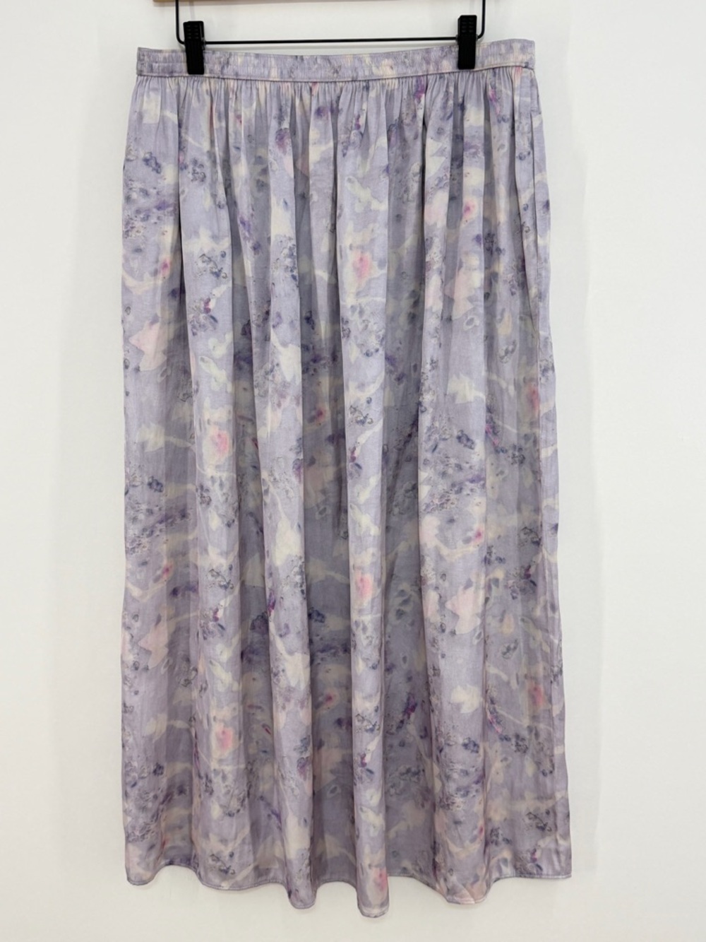 J. Crew Side-Slit Featherweight Satin Maxi Skirt Lavender Fields Size Medium